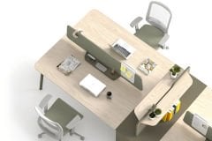 Akr Ofis Pen Etajerli Dörtlü Workstation