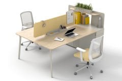 Akr Ofis Pen Etajerli İkili Workstation