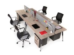 Akr Ofis Boomerang Dörtlü Workstation
