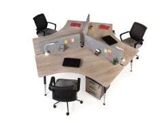 Akr Ofis Boomerang Üçlü Workstation