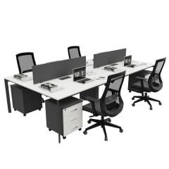 Akr Ofis  Corner Dörtlü Workstation