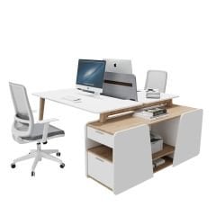 Akr Ofis Woody İkili Etajerli Workstation